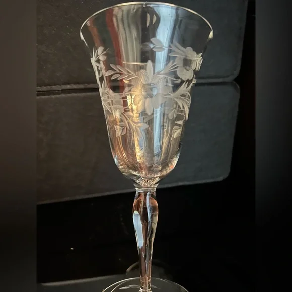 Susquehanna Salina Etched Crystal Goblets | Set of 8 - Picture 2 of 3